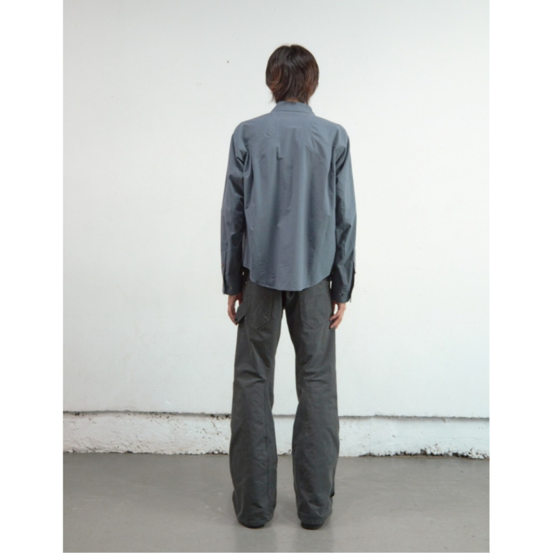 NVRFRGT / PANELLED LONG SLEEVE SHIRT *SLATE BLU