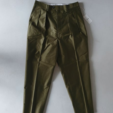 INTERIM / LOOSELY TWIST MOLESKIN 2-TUCK WIDE TAPERED SLACKS