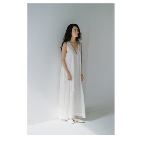 FUJI / COTTON STRIPE ONEPIECE(for ladies) *WHITE
