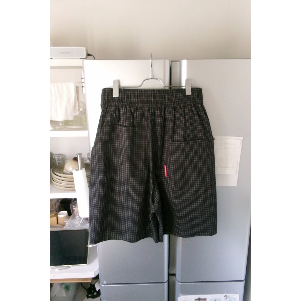 ABELIA EDWARD GOUCHA / ECHO SHORTS check *BLACK