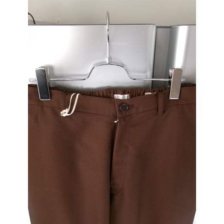 FUJI /MOHAIR POPLIN STRAIGHT SLACKS *BROWN