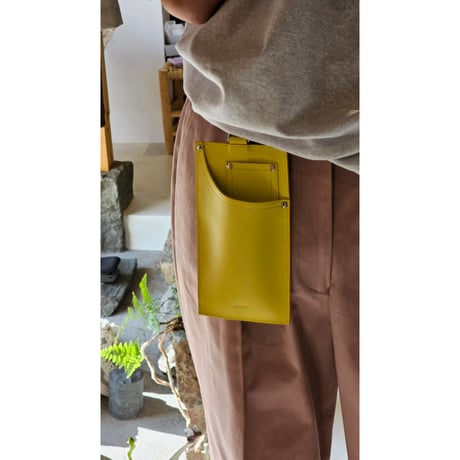HIDAKA / LEATHER JEANS POCKET *YELLOW