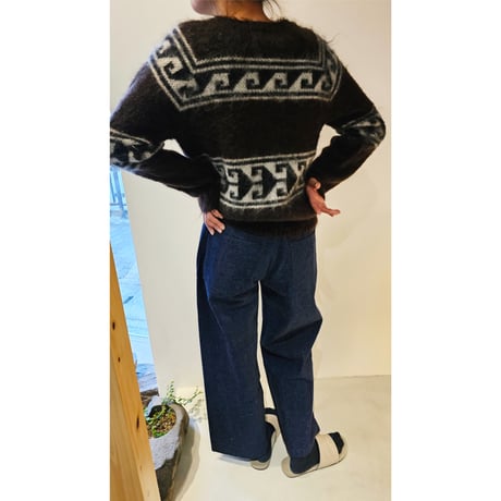 NVRFRGT / NATIVE JACQUARD MOHAIR V-NECK