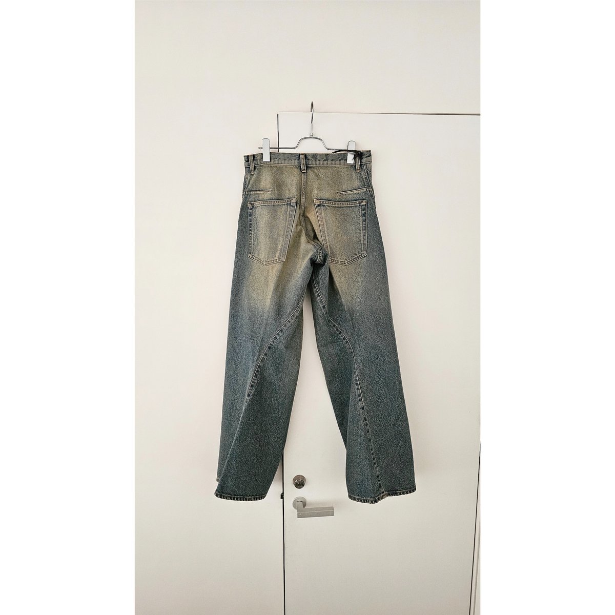 NVRFRGT / 3D TWISTED WIDE LEG JEANS *DIRTY FADE 