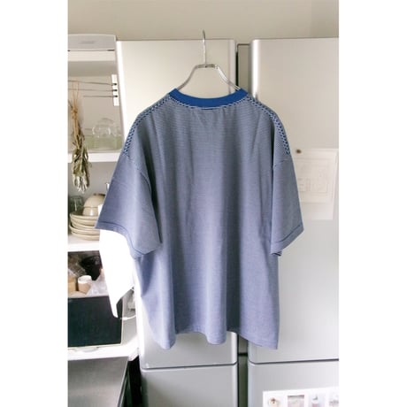 EVCON/ MERCERIZATION BORDER WIDE S/S TEE *BLUE