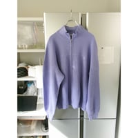 UNIVERSAL PRODUCTS / WAFFLE FOOTBALL HALF ZIP SWEAT *PURPLE