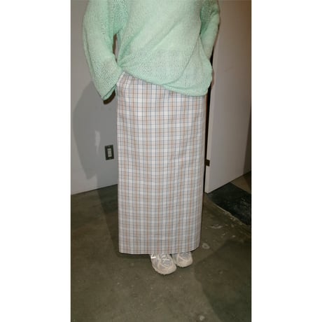 FUJI / COTTON CHECK SKIRT(for ladies) *BEIGE CHECK
