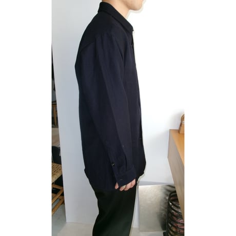 FUJI / WOOL LINEN SHIRTS *NAVY