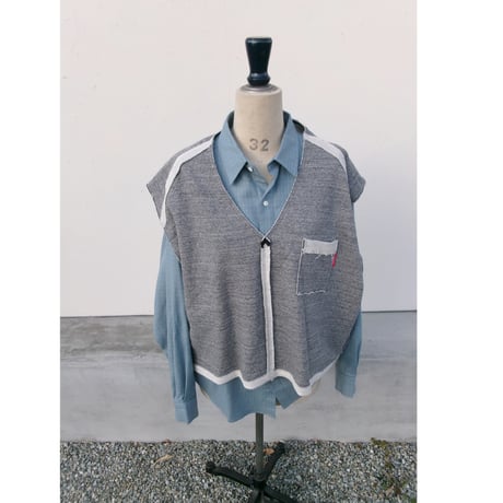 YUTASETOGAWA / Raw V Pullover *GRAY