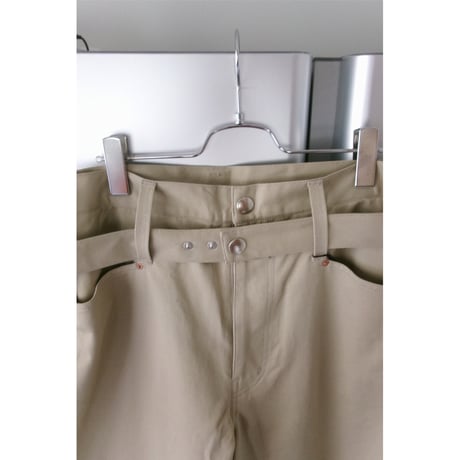 ABELIA EDWARD GOUCHA / DOUBLE BELT PANTS *BEIGE