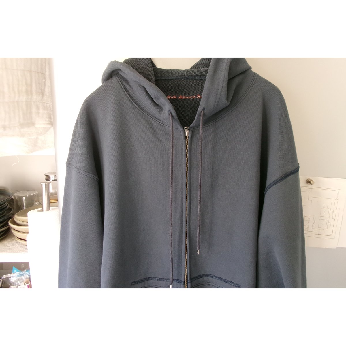 abelia edward goucha ダッフルフーディ ABELIA EDWARD GOUCHA / CLASSIC ZIP HOODIE *BLUE