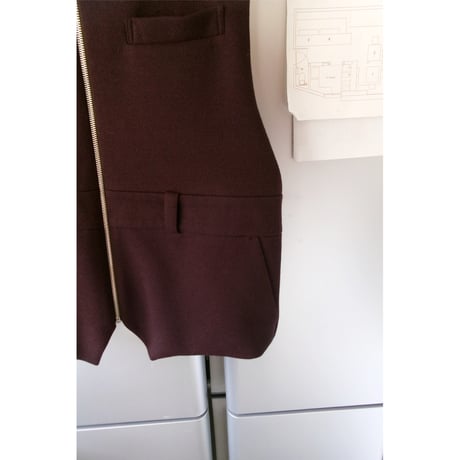TOZAOU / High Tuck Waistcoat *BROWN