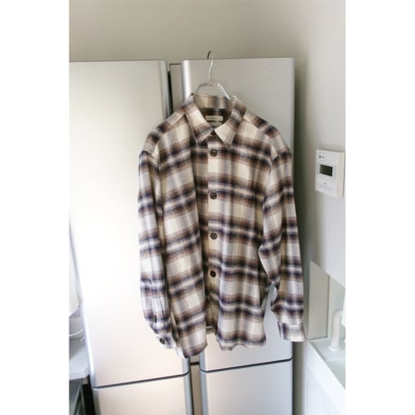 FUJI / COTTON CHECK SHIRT JACKET (for ladies) *BROWN NAVY CHECK