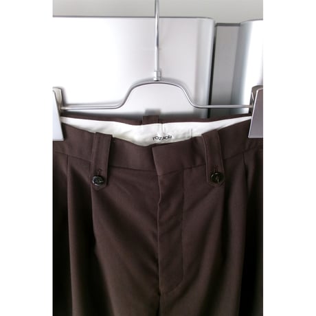 TOZAOU / Hollow Wide Trousers *Dark Brown