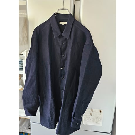 FUJI / WOOL LINEN SHIRTS *NAVY