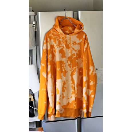 YUTASETOGAWA /BLEACHED ASSORT HOODIE" *ORANGE