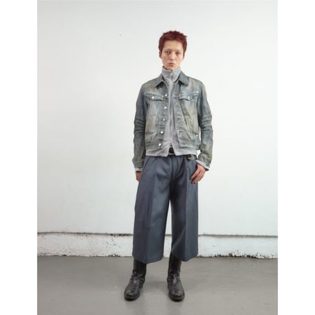 NVRFRGT / S CURVED UTILITY CAPRI TROUSERS *SLATE BLUE