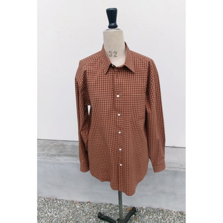 FUJI / COTTON CHECK SHIRT *BROWN