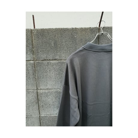 Blanc YM / Cotton Wide Sweat Shirt - Light Gray