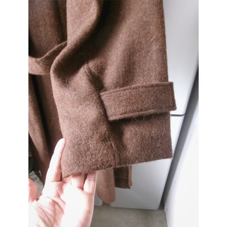 Blanc YM / ALPACA OVERSIZE BALMACAN COAT *Natural Brown