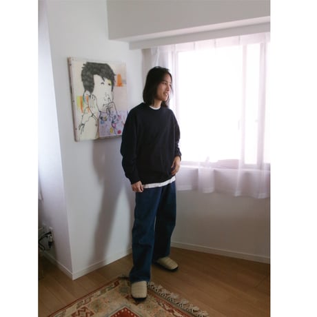 FUJI (side A) / CREW NECK SWEAT *NAVY