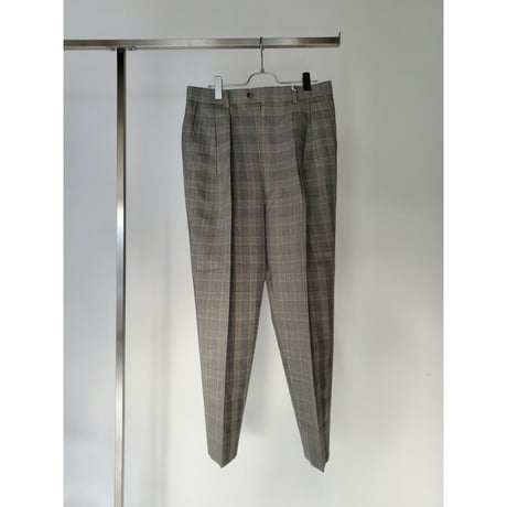 INTERIM / FANCY PRINCE OF WALES 2-TUCK WIDE TAPERED SLACKS