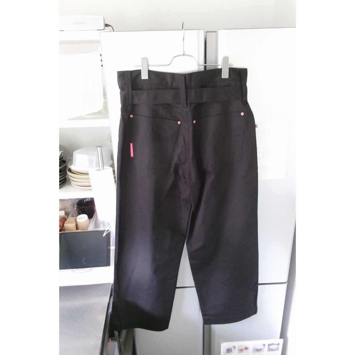 ABELIA EDWARD GOUCHA / DOUBLE BELT PANTS *BLACK