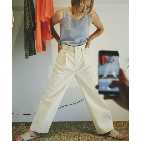 TOZAOU / Denim Painter Pants *cream (yellow)
