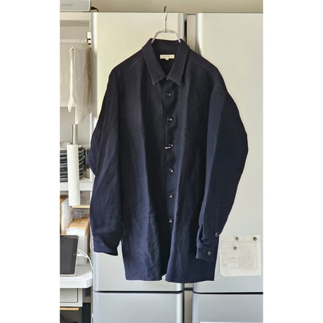 FUJI / WOOL LINEN SHIRTS *NAVY