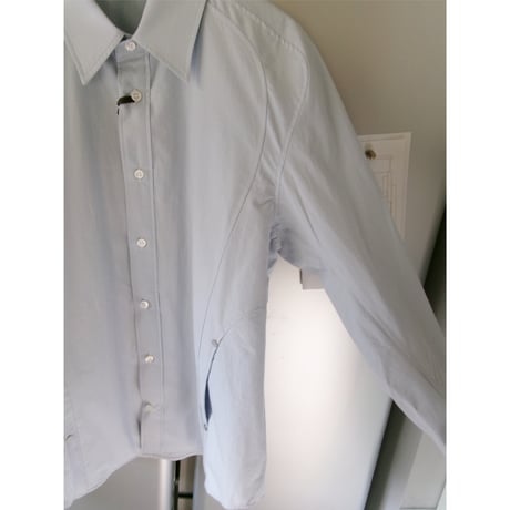 NVRFRGT / PANELLED LONG SLEEVE SHIRT *SAX