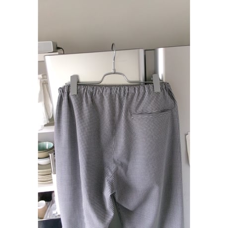 OLD FOLK HOUSE / WOOL LOUNGE PANTS *WHITE&NAVY(GINGHAM)
