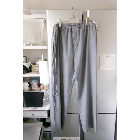 OLD FOLK HOUSE / Wool Lounge Pants *White &Navy (Gingham)