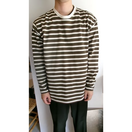 FUJI / Border KNIT L/S T-SHIRT *OLIVE