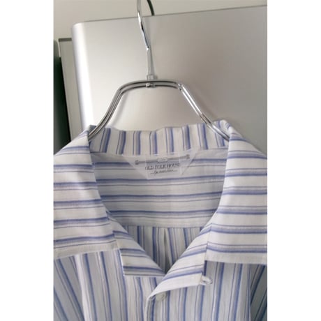 OLD FOLK HOUSE / Lounge Shirt *White & Blue (Lamé)