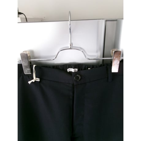 FUJI /MOHAIR POPLIN STRAIGHT SLACKS *NAVY