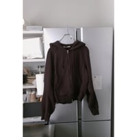 NVRFRGT / PANELLED ZIP UP HOODIE *DARK BROWN