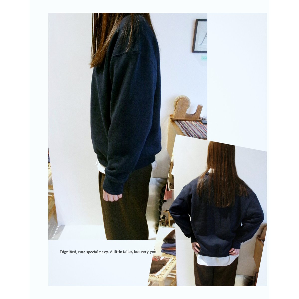 別注] FUJI / crew neck sweat *navy | AVET