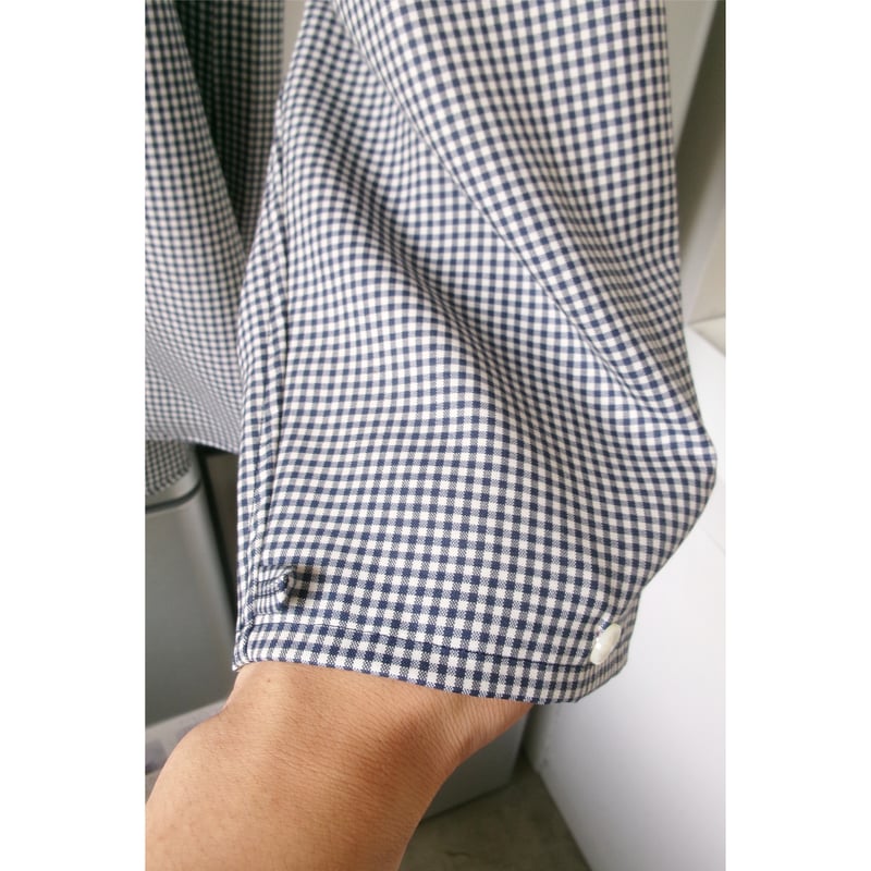 OLD FOLK HOUSE / Wool Lounge Shirt *White &Navy
