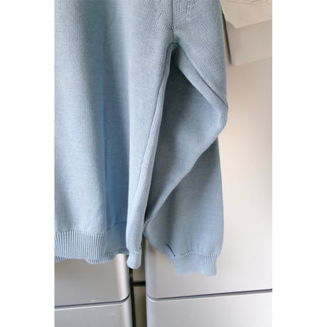 EVCON/ COTTON KNIT HALF ZIP *L.BLUE