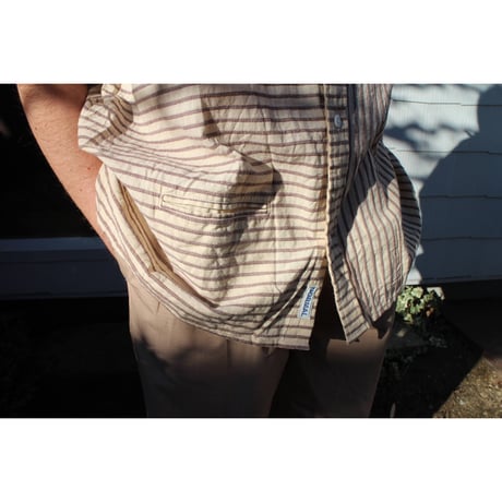 NO ROLL / NORMAL SHIRT STRIPE S/S *BROWN