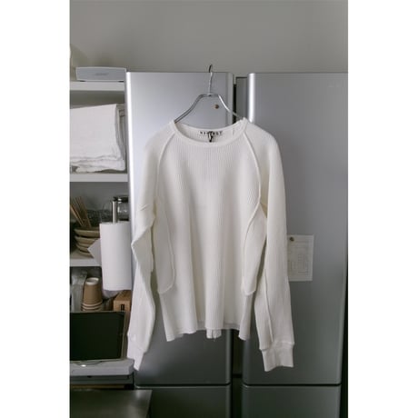 NVRFRGT / WAFFLE THERMAL LONG SLEEVE T-SHIRT *WHITE