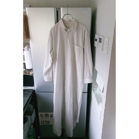 FUJI / COTTON SHIRTS ONEPIECE(for ladies)*YELLOW BROWN STRIPE