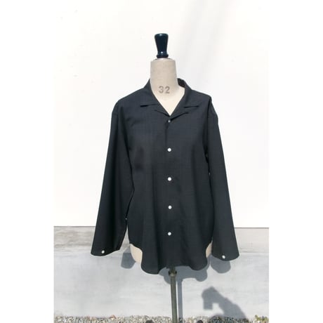 OLD FOLK HOUSE / Wool Lounge Shirt *Dark Gray