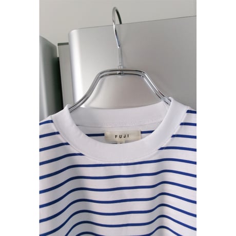FUJI / SUPIMA COTTON BO RDER S/S T-SHIRTS *BLUE