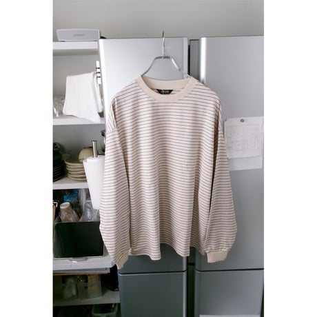 EVCON/ BORDER WIDE L/S T-SHIRT *IVORY