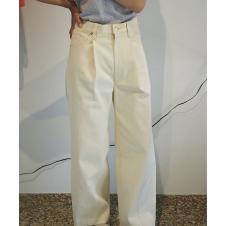 TOZAOU / Denim Painter Pants *cream (yellow)
