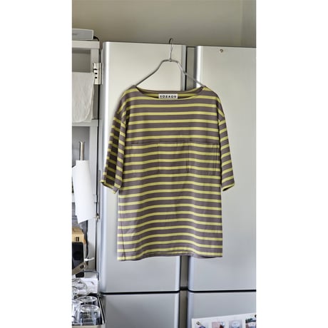 TOZAOU / Wall Pocket Tee *Gray×Yellow