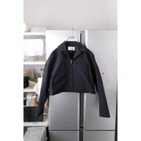 MY___ /  ZIPPED SHIRT WITH OPEN COLLAR *NAVY