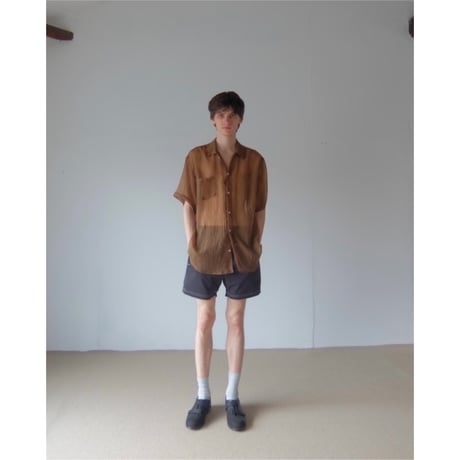 ABELIA EDWARD GOUCHA / SS SHIRT SHEER *CAMEL