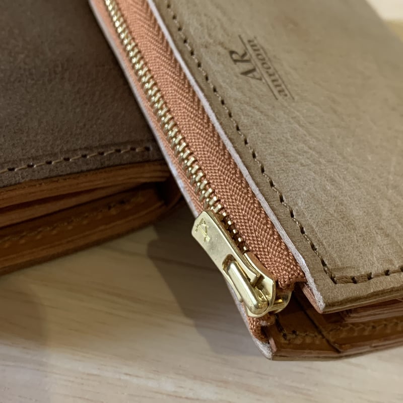 L字ファスナー ミニ財布/色:アイボリー | anroom leather